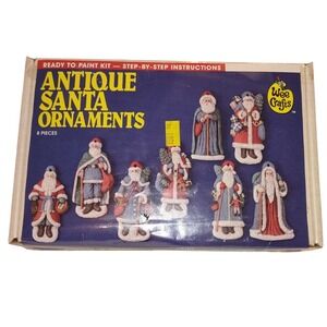 Wee Crafts Accents Unlimited Antique Santa Ornaments 21023 8 Piece Unwrapped NIB